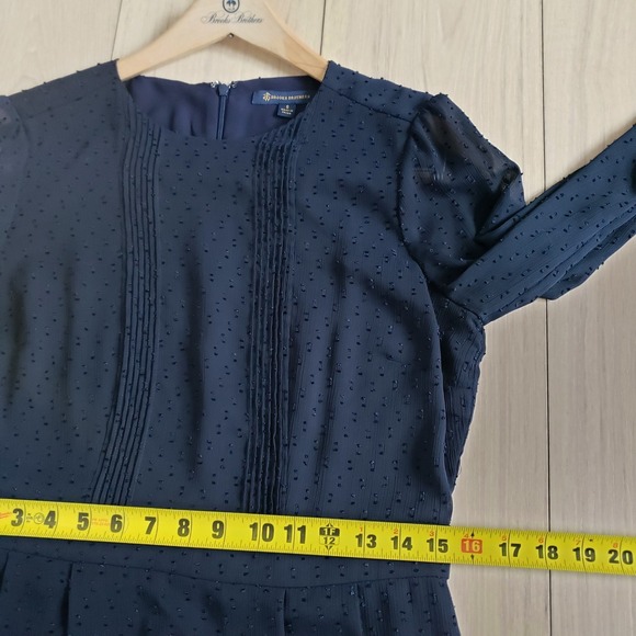 Brooks Brothers Dress Womens 8 Navy Blue Swiss Dot - Picture 6 of 7